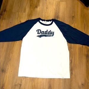 Daddy Baseball Tee. 3/4 sleeves.